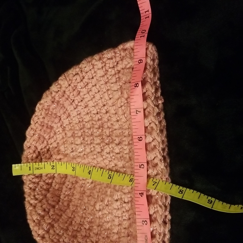 Hand Crafted Pink Metallic Colored Adult Hat - Picture 6 of 10